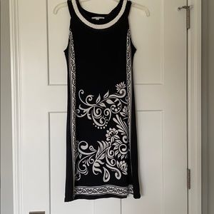 Black and white floral dress